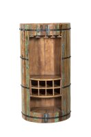 Armoire bar bois 115 cm de haut semi-circulaire pour bar...