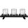 Chandelier noir 28,5 cm de large verre acier ELLIS