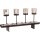 Porte-bougie &agrave; chauffe-plat Noir 45 cm de long verre acier EMORY