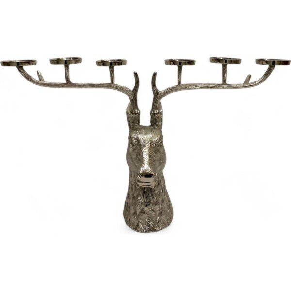 Bougeoir de table 89 cm de long design cerf en argent