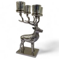 Chandelier argenté décoratif design cerf H...