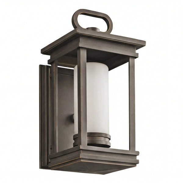 Lanterne murale décorative en bronze verre opalin extérieur