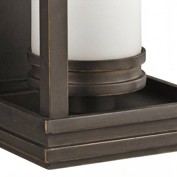 Lanterne murale décorative en bronze verre opalin extérieur