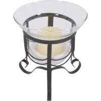 Chandelier noir verre acier petit Ø 17 cm avec...