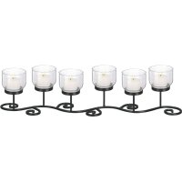 Chandelier avec bougies chauffe-plat Noir 59 cm de long...