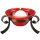 Bougeoir verre métal rouge noir avec bougie boule Ø 21 cm