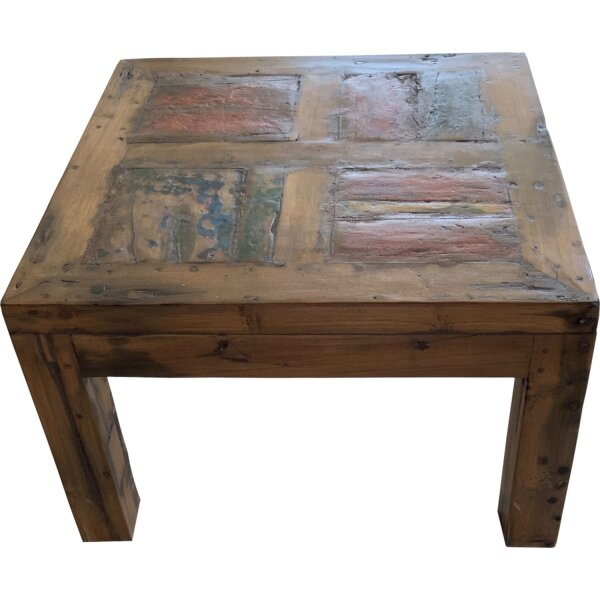 Table basse carrée teck bois brun L : 70 cm