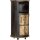 Armoire bar avec roulettes H : 115 cm Acier Bois Noir Naturel