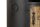 Armoire bar avec roulettes H : 115 cm Acier Bois Noir Naturel
