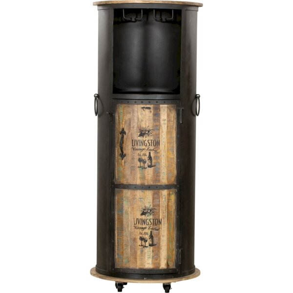 Armoire à vin avec roulettes H : 155 cm Acier Mangoholz Hausbar