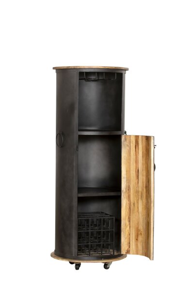 Armoire à vin avec roulettes H : 155 cm Acier Mangoholz Hausbar