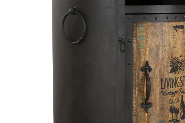 Armoire à vin avec roulettes H : 155 cm Acier Mangoholz Hausbar