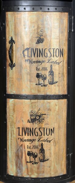 Armoire à vin avec roulettes H : 155 cm Acier Mangoholz Hausbar