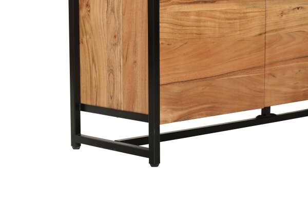 Buffet en bois dacacia fer 145 cm de large Industrial