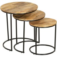 Set de 3 tables dappoint rondes Ø 36/43/50 cm bois...
