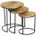Set de 3 tables dappoint rondes &Oslash; 36/43/50 cm bois de manguier acier