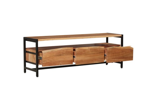 TV Lowboard 145 cm avec tiroirs bois fer industriel