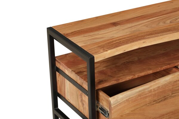 TV Lowboard 145 cm avec tiroirs bois fer industriel