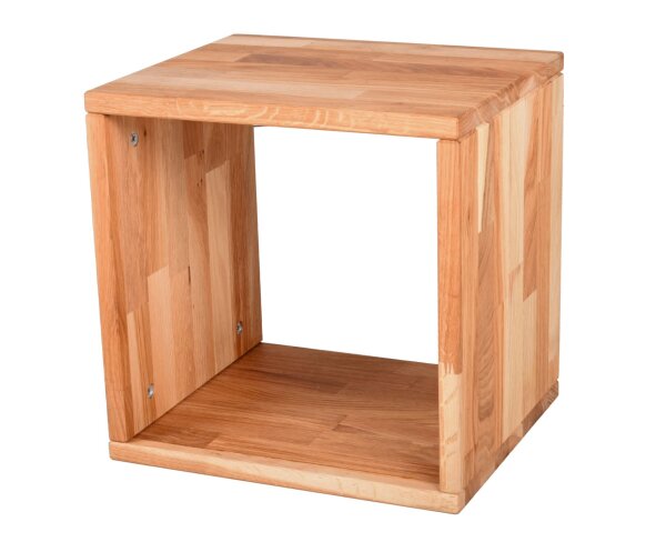 Cube table dappoint en bois Chêne H : 36 cm Moderne polyvalent