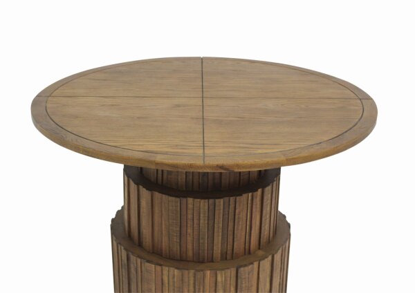 Table de salle à manger ronde Ø 120 cm pliable Pied colonne bois plastique