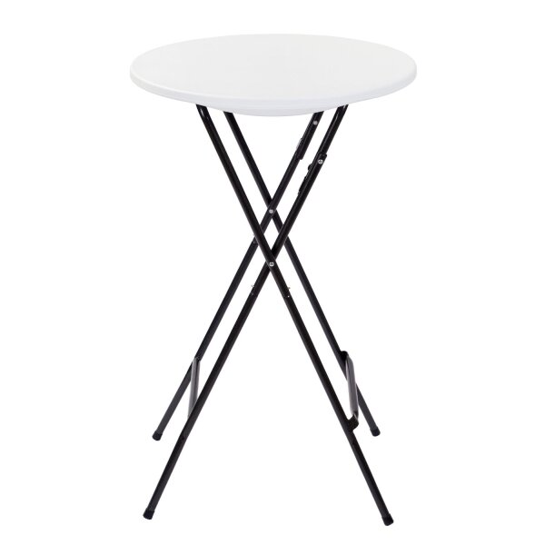 Table haute ronde Ø 60cm H : 107cm Table pliante noire blanche