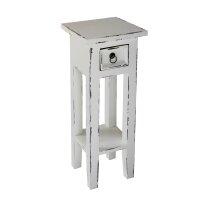 Table dappoint avec tiroir Bois acajou Shabby Blanc