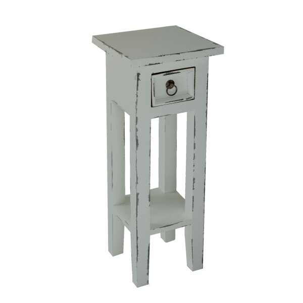 Table de téléphone en acajou avec tiroir L : 25 cm Gris