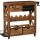 Armoire bar avec roulettes bois de mangue acier L : 100 cm Industrial