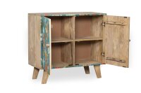 Buffet floral multicolore turquoise en bois de manguier...