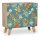 Buffet floral multicolore turquoise en bois de manguier MDF L : 90 cm