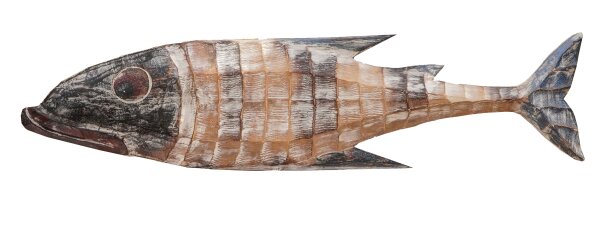 Décoration murale en bois poisson 100 cm de long artisanat shabby