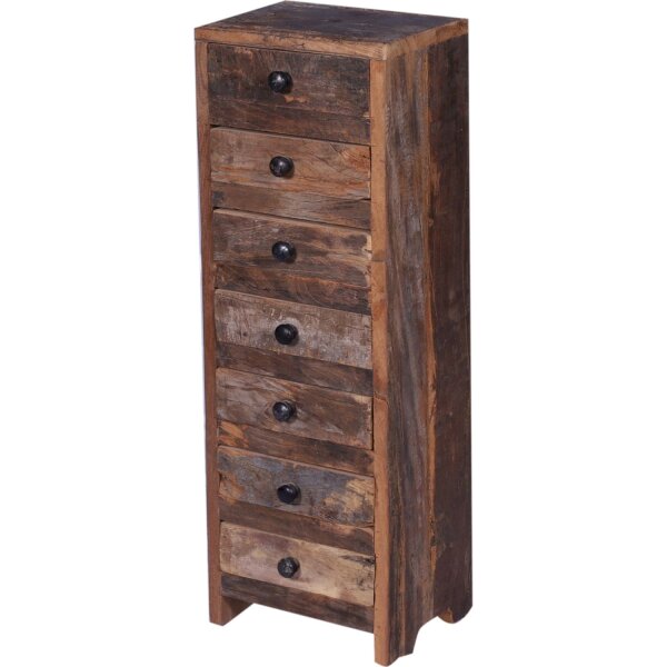 Commode en bois étroite H : 58 cm L : 20 cm en brun REDDING