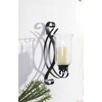 Bougeoir verre métal 36 cm de haut noir pour...