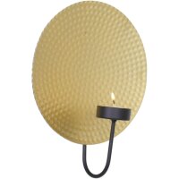 Set de 2 bougeoirs muraux L : 18 cm rond en or noir