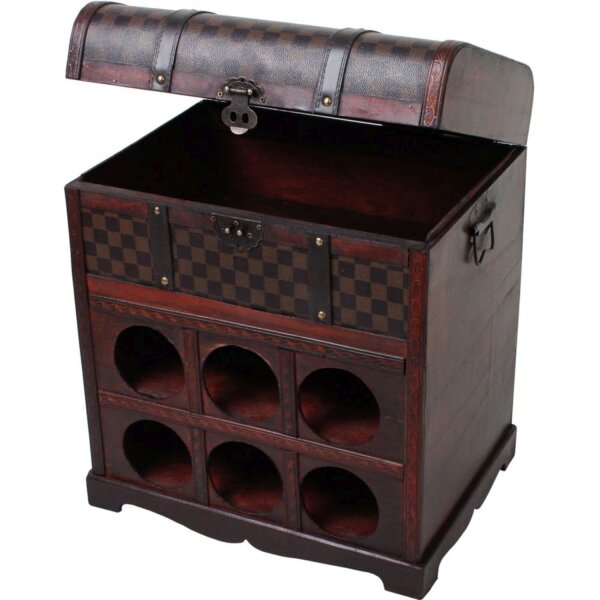 Armoire à vin Coffre H : 48 cm petit brun antique BECKETT