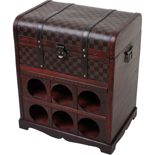 Armoire à vin Coffre H : 48 cm petit brun antique BECKETT