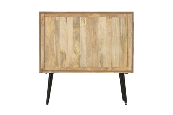Buffet bois acier largeur 92 cm Nature Gris Noir