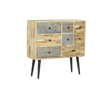 Buffet bois acier largeur 92 cm Nature Gris Noir