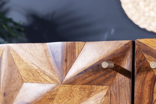 Sideboard bois de sheesham métal 145 cm de large fait main