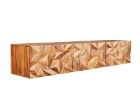 Meuble TV suspendu en bois de Sheesham 160 cm fait main...
