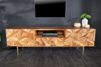 Buffet TV massif 160 cm de large en bois de Sheesham...
