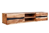 Meuble TV suspendu bois de sheesham m&eacute;tal 160 cm...
