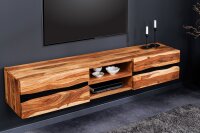 Meuble TV suspendu bois de sheesham métal 160 cm...