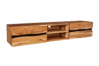 TV Lowboard suspendu en bois dacacia m&eacute;tal 160 cm...