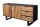 Buffet bois teck mangue fer largeur 150 cm piètement traîneau