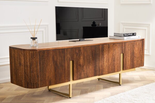 TV Lowboard 160 cm bois métal design art déco