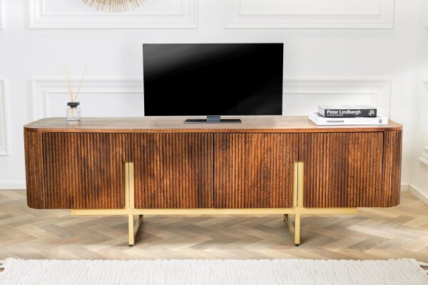 TV Lowboard 160 cm bois métal design art déco