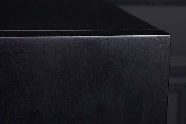 Buffet suspendu noir or 177 cm ornementation artisanale bois