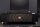 TV Board 180 cm de large Noir Or Travail manuel Bois Métal