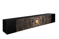 Tableau TV suspendu bois m&eacute;tal 160 cm noir or fait...